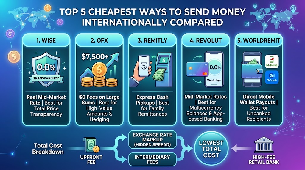 cheapest ways to send money internationally comparison chart
