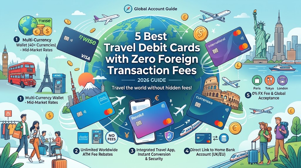 best travel debit cards no foreign fee comparison