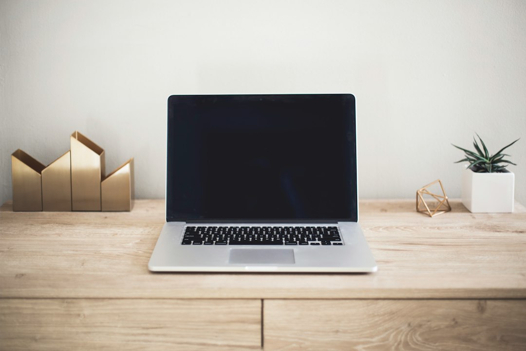 Laptop workspace for organising financial records