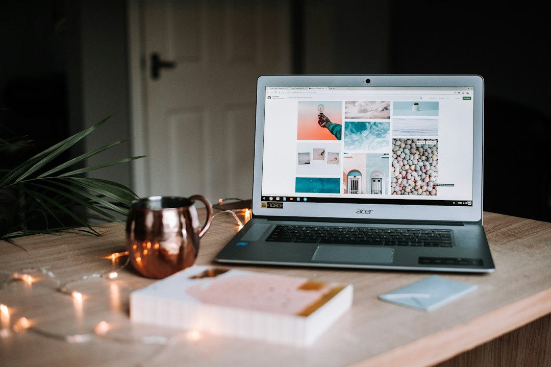 Laptop and desk for reviewing financial records